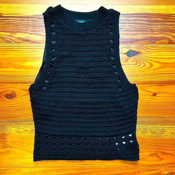 Express Black Crocheted Top, size small, NWT - Picture 1 of 5